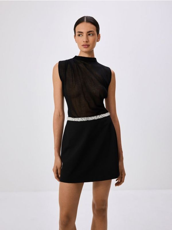 Reserved Reserved - Prozirni top s visokim udjelom viskoze - crno