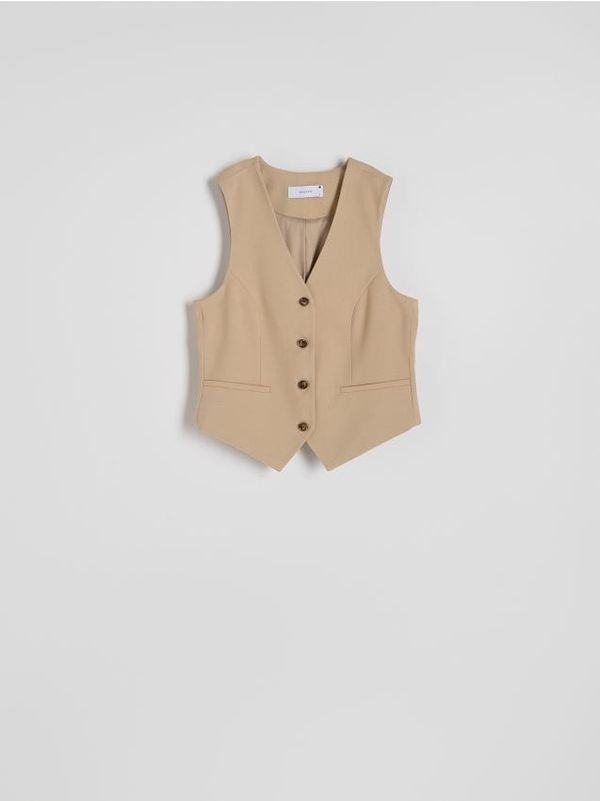 Reserved Reserved - Prsluk od mješavine viskoze - bež