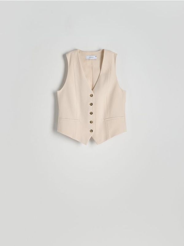 Reserved Reserved - Prsluk od mješavine viskoze - bež