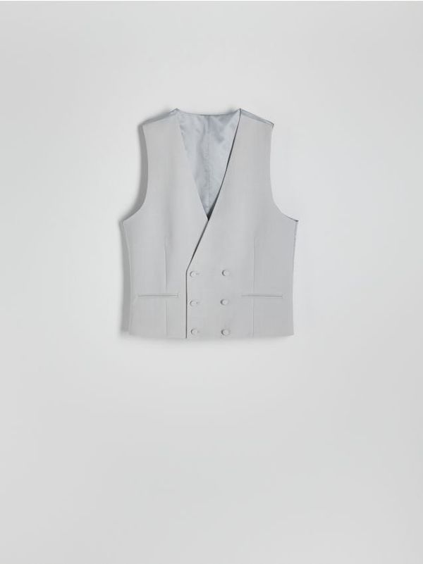 Reserved Reserved - Prsluk od mješavine vune - bež