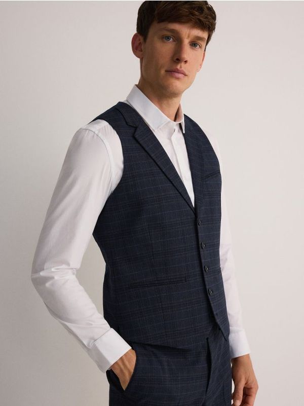 Reserved Reserved - Prsluk od odijela od mješavine viskoze - mornarsko plava