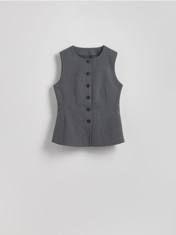 Reserved Reserved - Prsluk od odijela od mješavine viskoze - tamnosivo