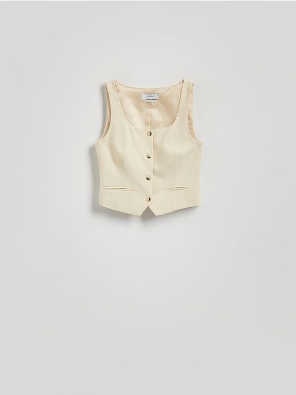 Reserved Reserved - Prsluk od sakoa - krem