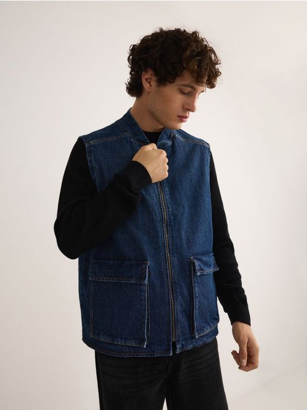 Reserved Reserved - Prsluk od trapera - plavo