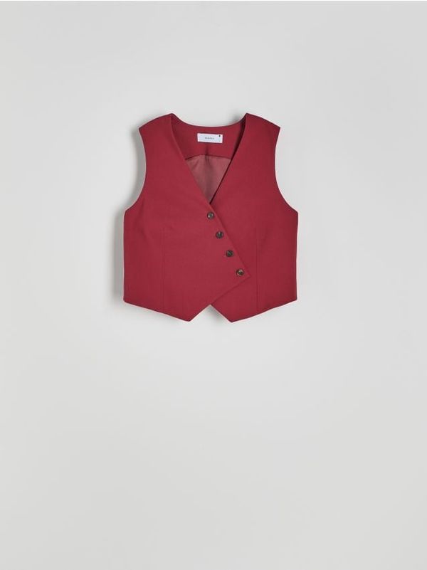 Reserved Reserved - Prsluk s asimetričnim kopčanjem - burgundy