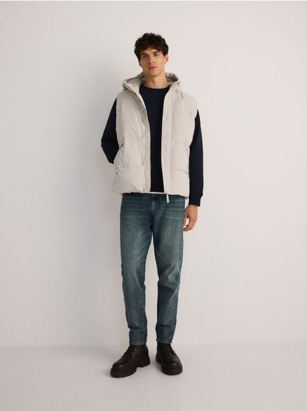 Reserved Reserved - Prsluk s kapuljačom - krem