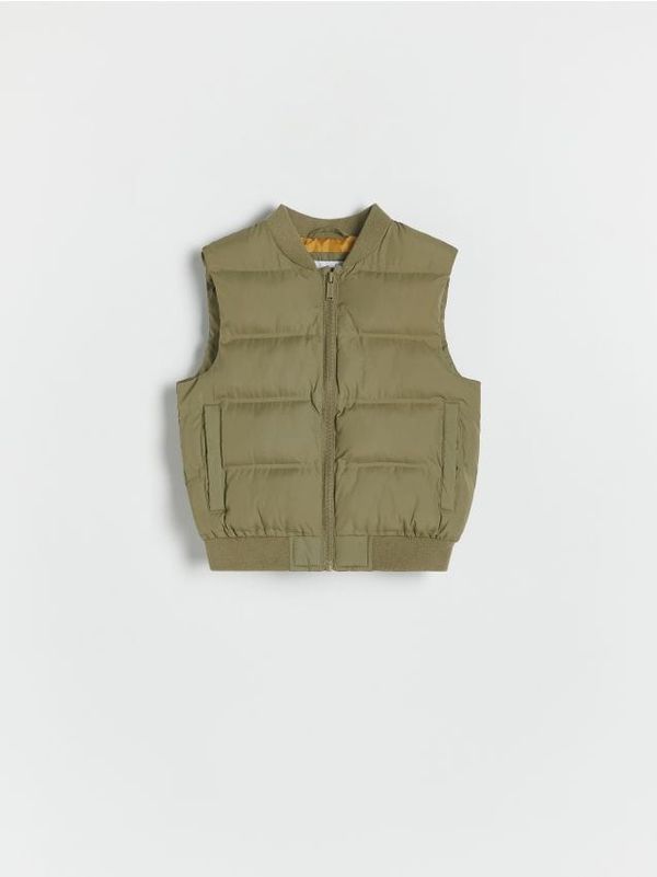 Reserved Reserved - Prsluk s uspravnim ovratnikom - smeđezeleno