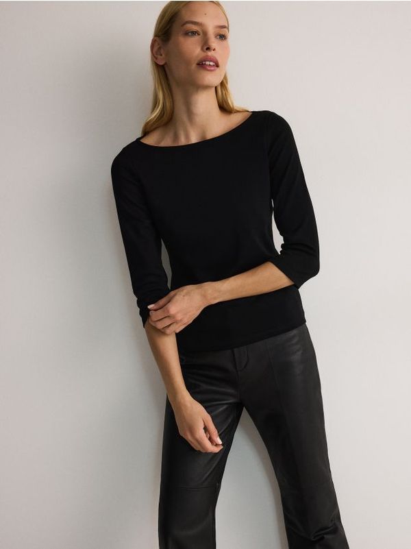 Reserved Reserved - Prugasta bluza - crno