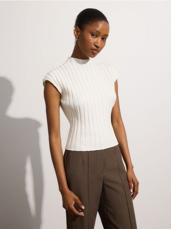 Reserved Reserved - Prugasta bluza - krem