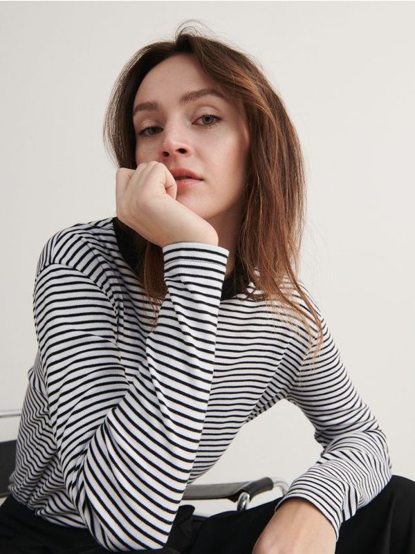 Reserved Reserved - Prugasta majica dugih rukava - šaren