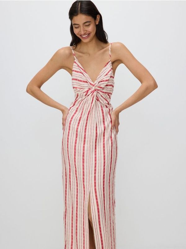 Reserved Reserved - Prugasta maxi suknja - crvena