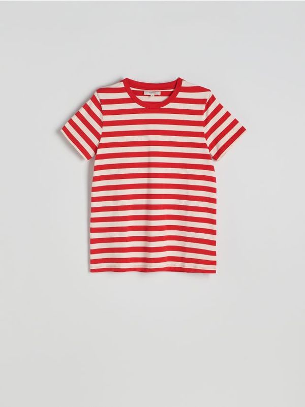 Reserved Reserved - Prugasta pamučna majica kratkih rukava - crvena