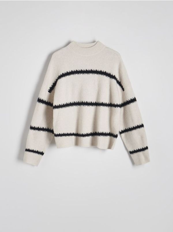 Reserved Reserved - Prugasti džemper od mješavine vune - šaren