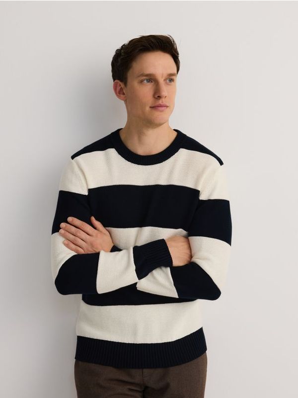 Reserved Reserved - Prugasti pamučni džemper - šaren