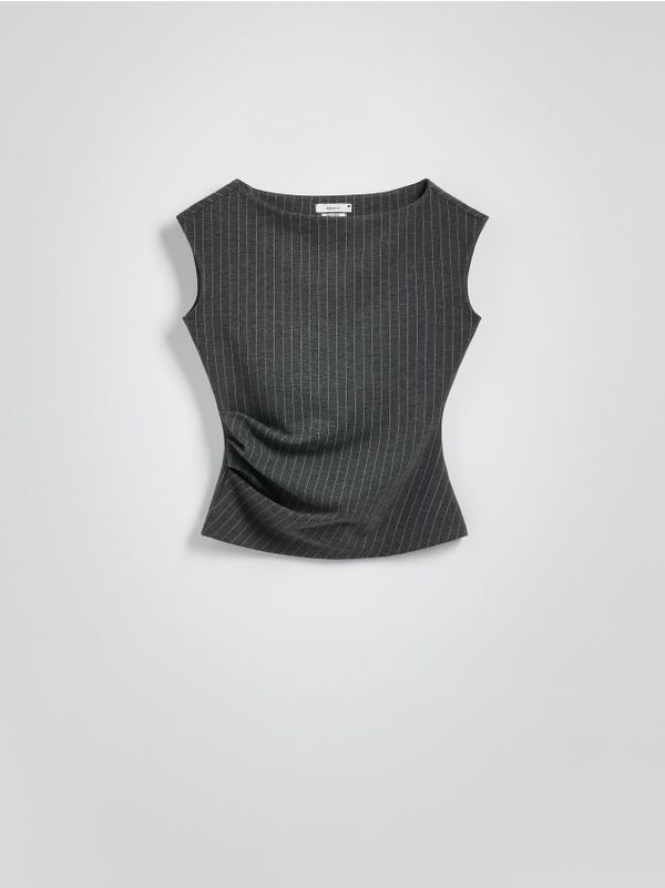Reserved Reserved - Prugasti top - tamnosivo