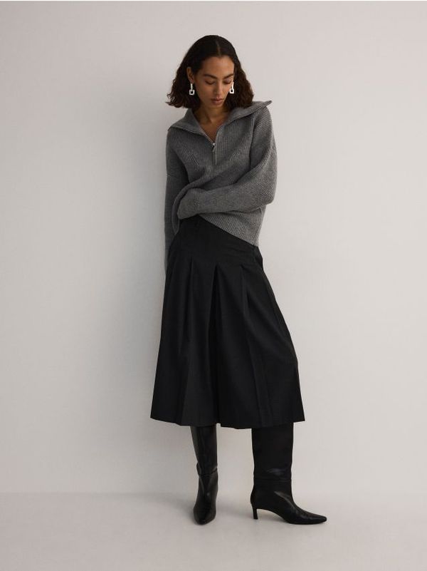 Reserved Reserved - Pulover s podignutim ovratnikom i patentnim zatvaračem - srednjesivo