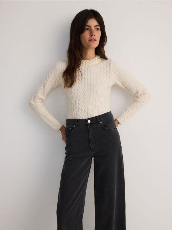 Reserved Reserved - Pulover s ukrasnim izrezom - boja kože