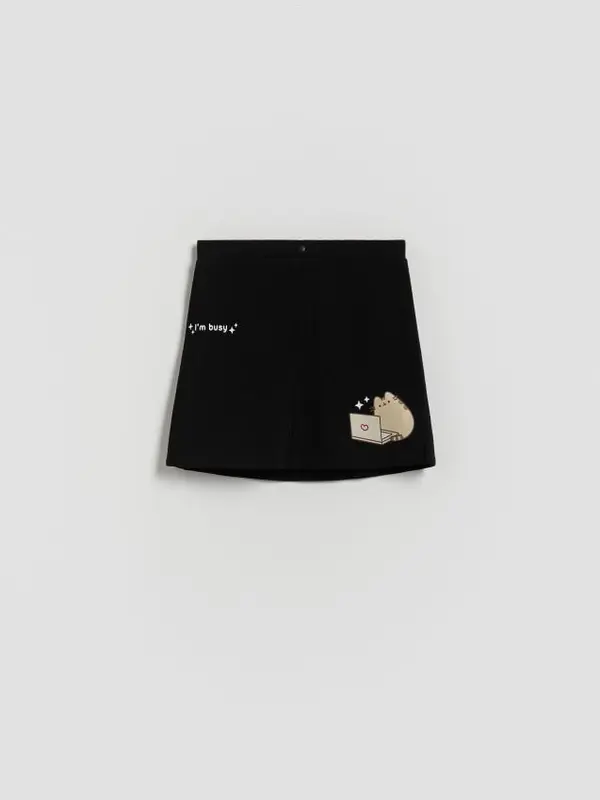 Reserved Reserved - Pusheen suknja - crno