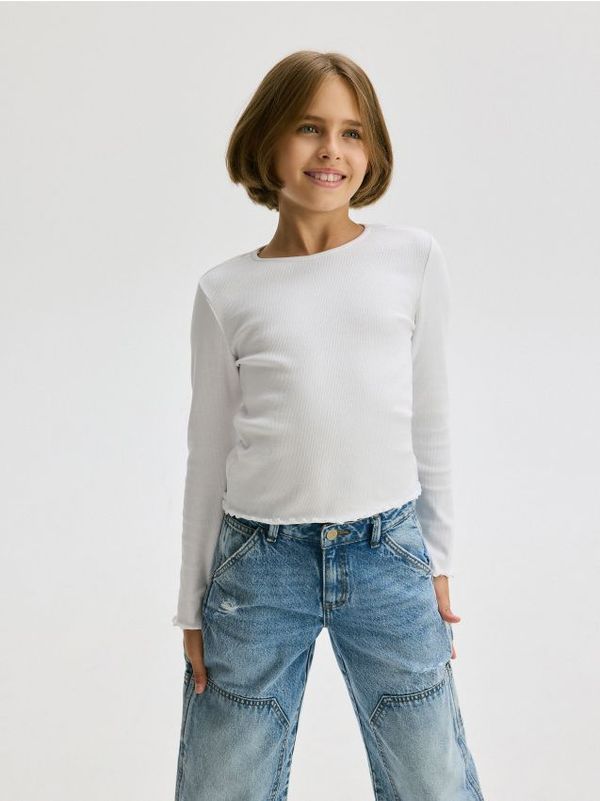 Reserved Reserved - Rebrasta majica kratkih rukava - bijela