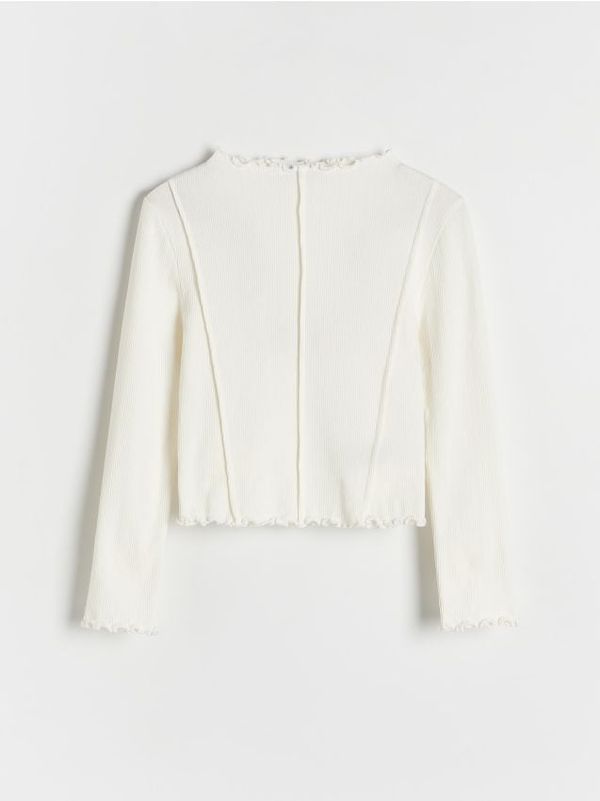 Reserved Reserved - Rebrasta majica kratkih rukava - krem