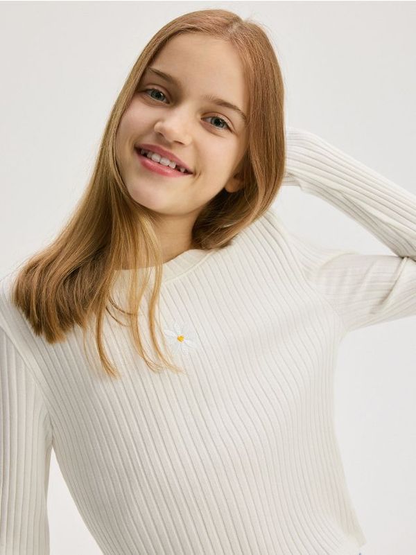 Reserved Reserved - Rebrasta majica kratkih rukava - krem