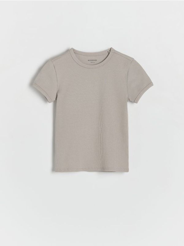 Reserved Reserved - Rebrasta majica kratkih rukava - tamnosivo