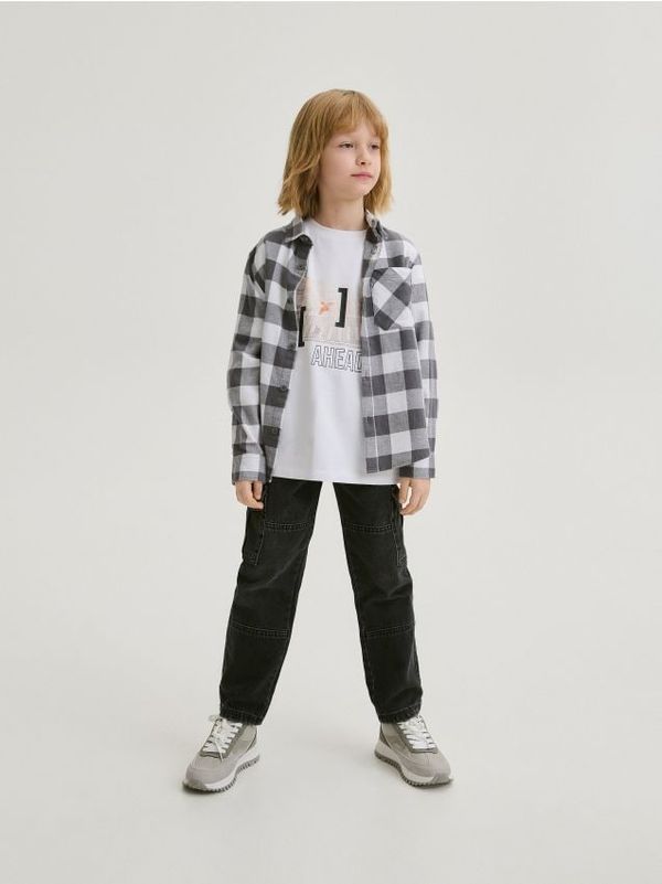 Reserved Reserved - Regular fit flanelska košulja - tamnosivo