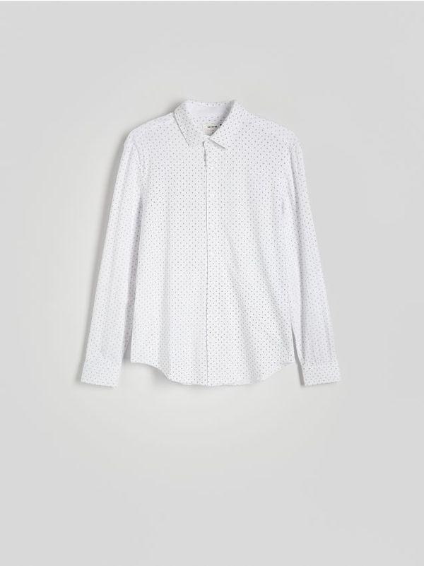 Reserved Reserved - Regular fit košulja s uzorkom - bijela