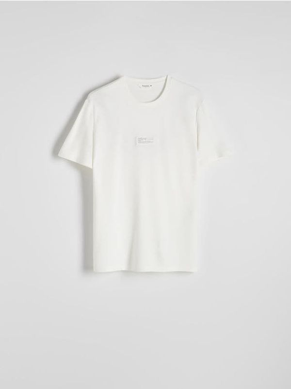 Reserved Reserved - Regular fit majica kratkih rukava s aplikacijama - krem