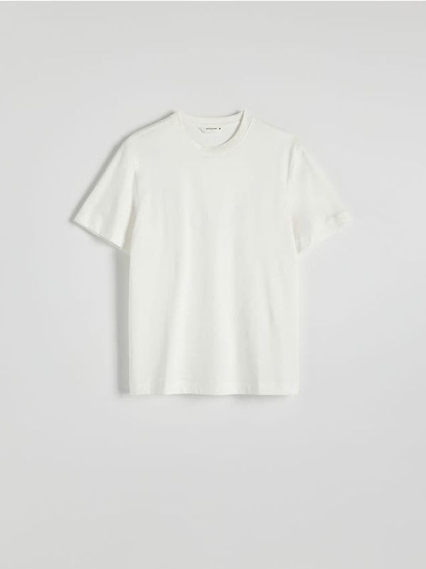 Reserved Reserved - Regular majica kratkih rukava od merceriziranog pamuka - krem