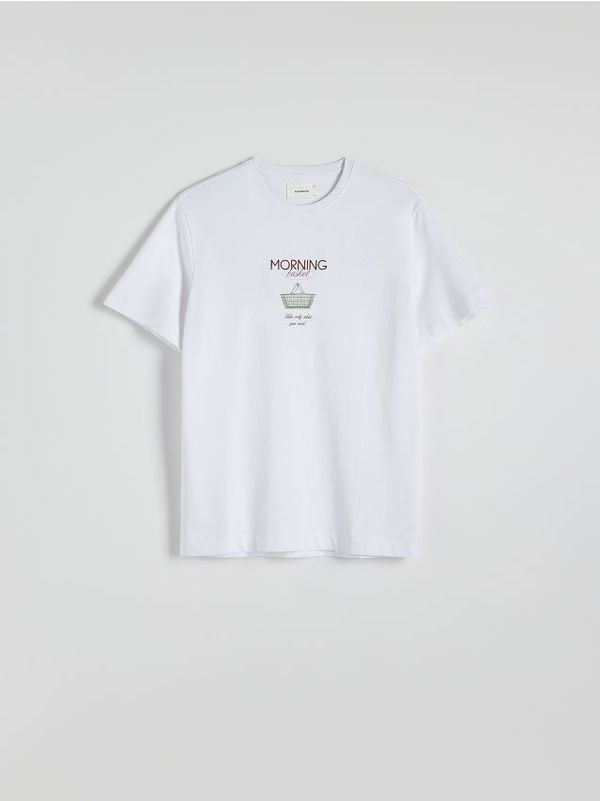 Reserved Reserved - Regular majica kratkih rukava s printom - bijela