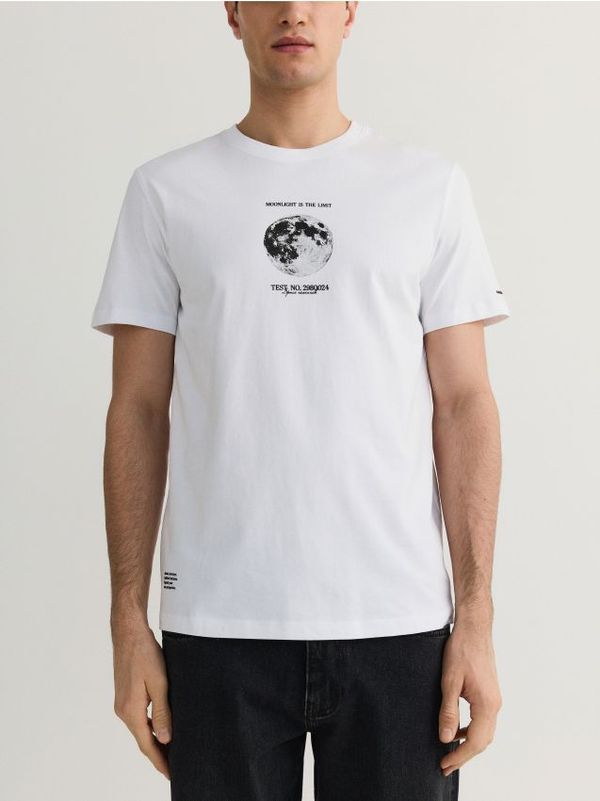 Reserved Reserved - Regular majica kratkih rukava s printom - bijela