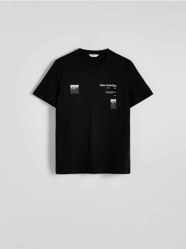 Reserved Reserved - Regular majica kratkih rukava s printom - crno