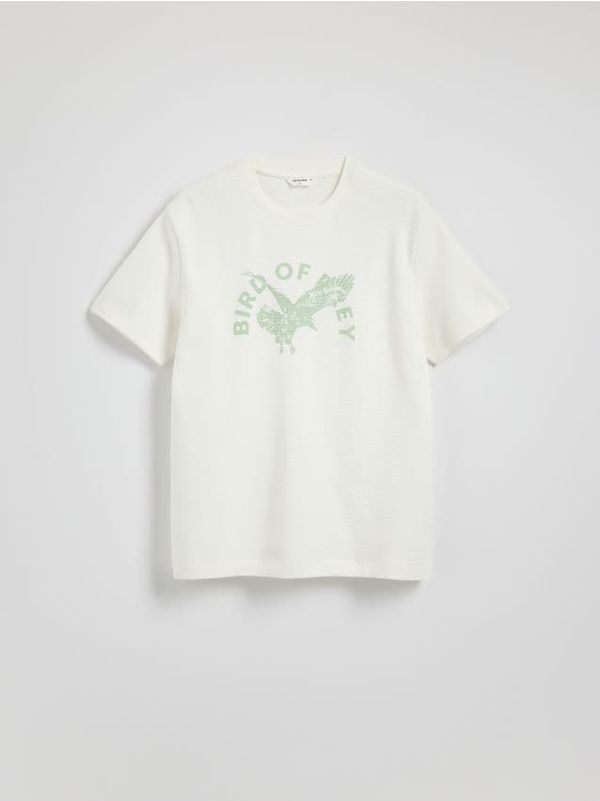 Reserved Reserved - Regular majica kratkih rukava s printom - krem