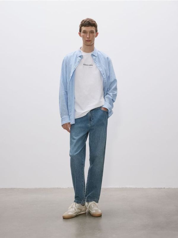 Reserved Reserved - Regular majica kratkih rukava s printom na leđima - bijela