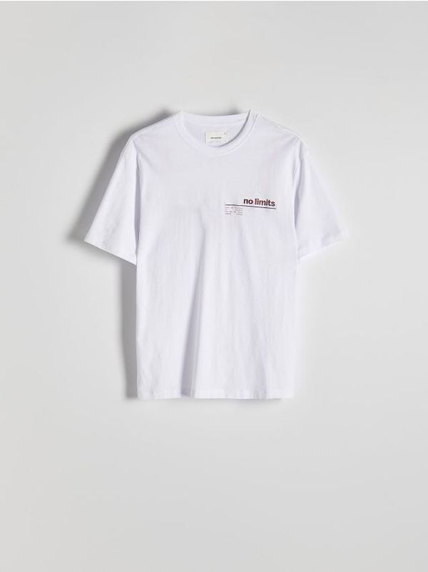 Reserved Reserved - Regular majica kratkih rukava s vezom - krem