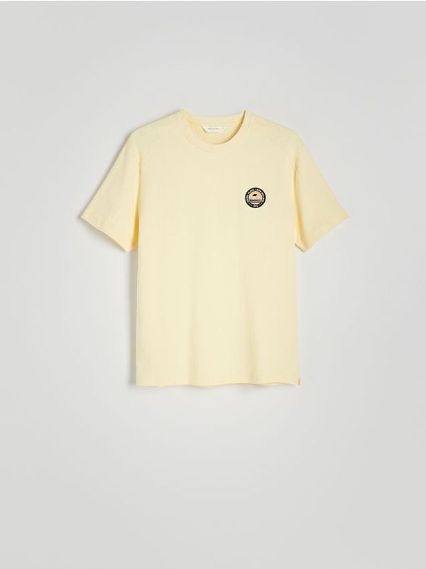 Reserved Reserved - Regular majica kratkih rukava s vezom - svjetložuto