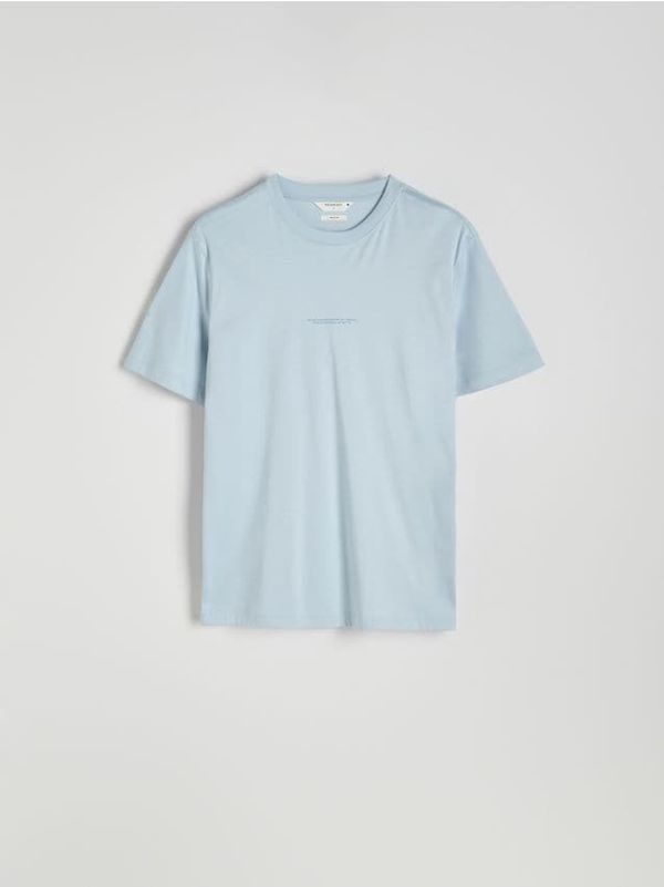 Reserved Reserved - Regular pamučna majica kratkih rukava - bljedoplavo