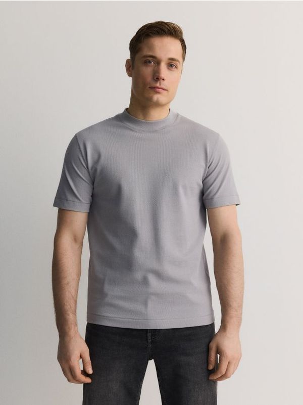 Reserved Reserved - Regular pamučna majica kratkih rukava - svijetlo siva