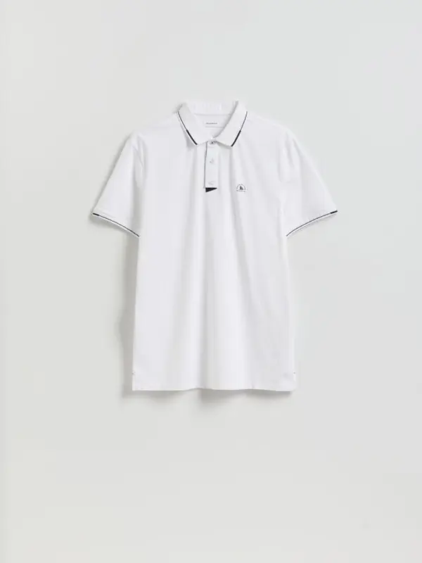 Reserved Reserved - Regular polo-majica s porubom - bijela
