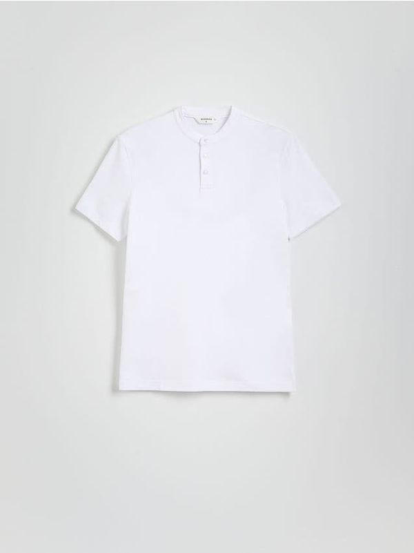 Reserved Reserved - Regular polo-majica uspravna ovratnika - bijela