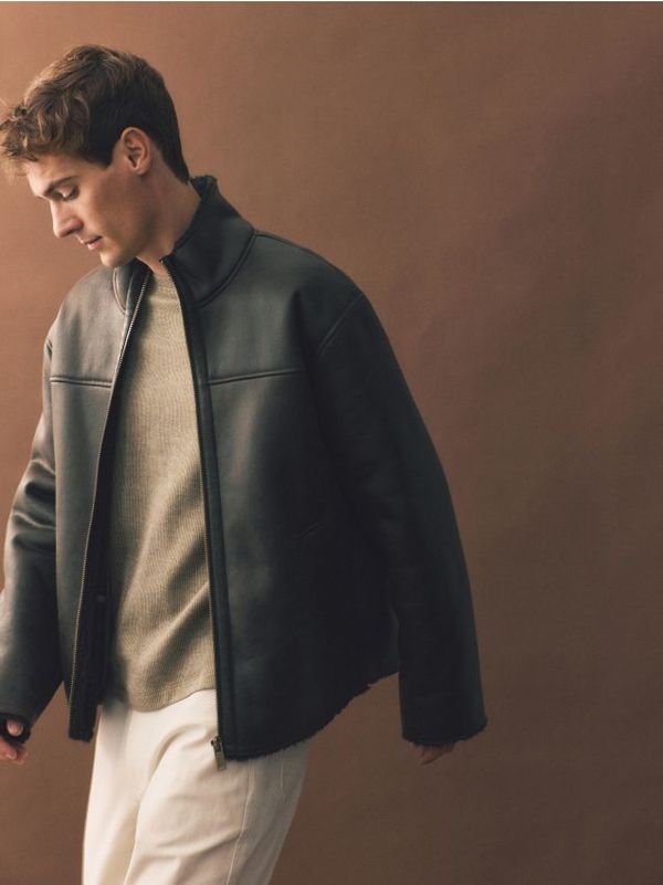 Reserved Reserved - Regular rebrasta majica dugih rukava - svjetlomaslinasto