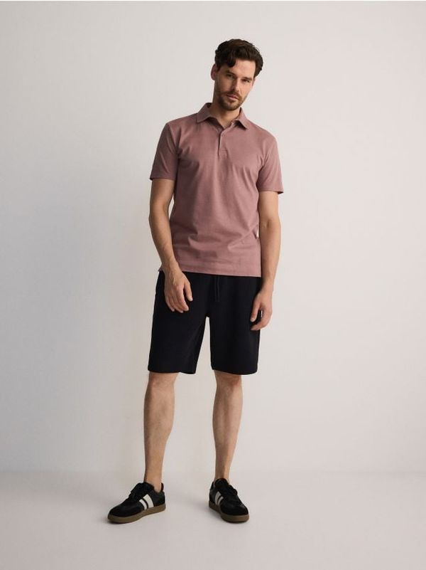 Reserved Reserved - Regular strukturirane kratke hlače - crno