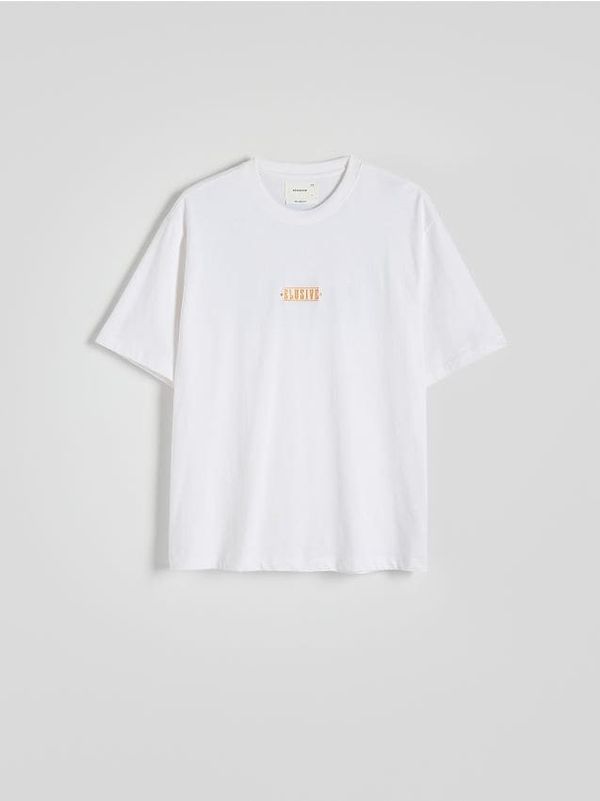 Reserved Reserved - Relaxed fit majica kratkih rukava s printom - bijela