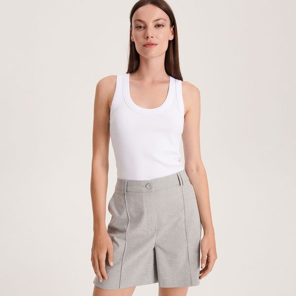 Reserved Reserved - Kratke hlače od odijela s prorezima - Svijetlo siva