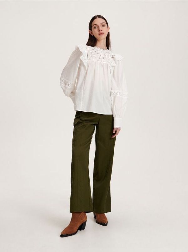 Reserved Reserved - LADIES` TROUSERS - zelena