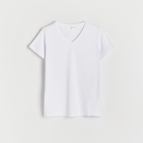 Reserved Reserved - Majica kratkih rukava s V-izrezom - Bijela