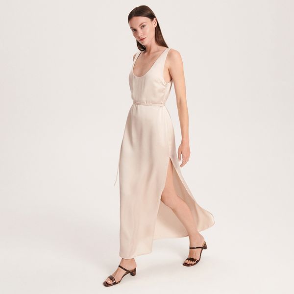 Reserved Reserved - Maxi haljina od satena - Bež