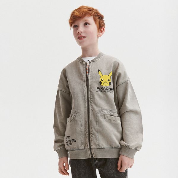 Reserved Reserved - Predimenzionirani bomber gornji dio trenirke Pokémon - Svijetlo siva