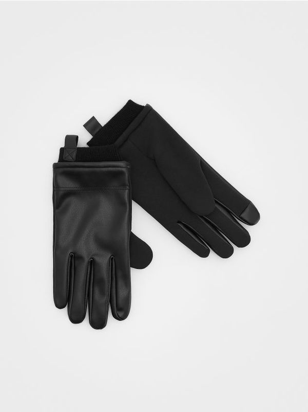 Reserved Reserved - Rukavice od umjetne kože - crno